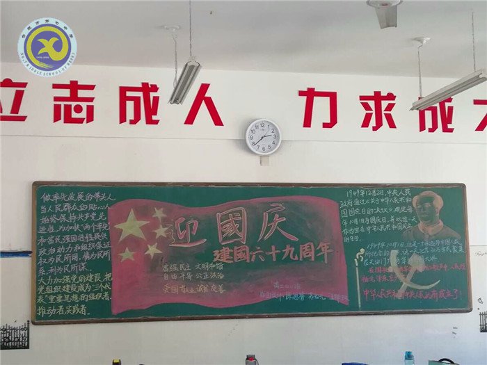 黑板报七彩斑斓,庆国庆八面来风(图2)